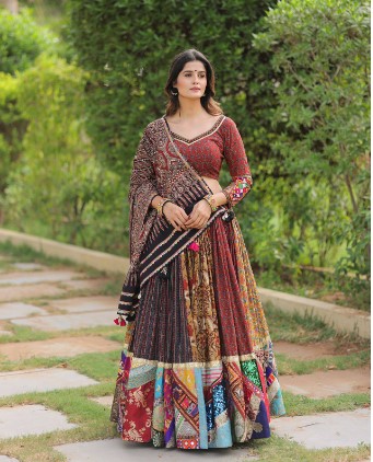 Heavy Muslin Cotton Printed Lehenga Choli